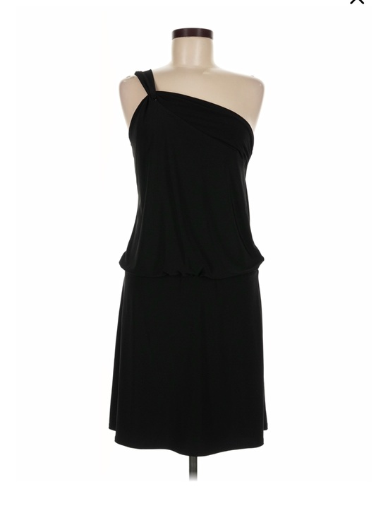 White House Black Market Dresses & Skirts - White House Black Market Black One-Shoulder Draped Dress